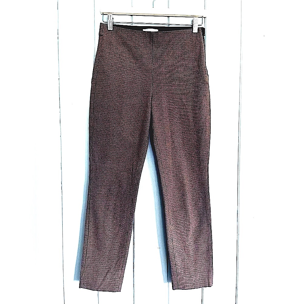 Everlane Stretch Cotton Ponte Pants in brown herringbone - size 2